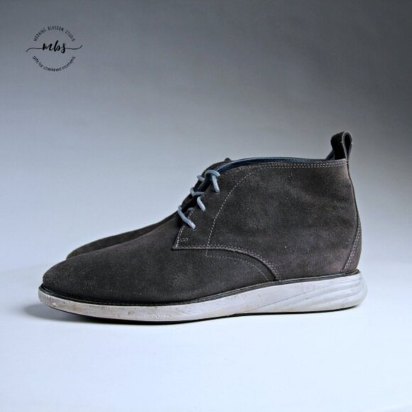 Cole Haan Grand Evolution Gray Suede Lace Up Chukka Boots Gray Men 9.5 - Picture 4 of 13